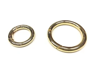 RUNDER KARABINER INNENÖFFNUNG MESSING GOLDFARBE 3,5 CM - Bild 1 von 2