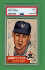 1953 Topps #207 Whitey Ford **** PSA EX 5 *** New York Yankees old baseball card