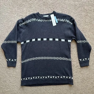 DonaTella Sweater Womens Large Wool Silk Blend NWT Crewneck Long Sleeve Grey - Picture 1 of 12