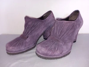 AUDLEY London Shoes Retro Ruched Pump Comfort Suede Heels Booties size - Picture 1 of 8