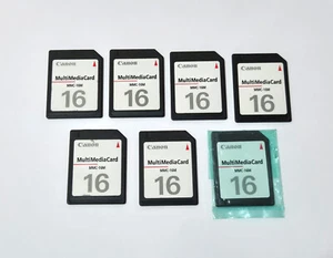 Lot of 7 Canon 16MB MMC memory cards Multimedia Card tested and formatted - Picture 1 of 2