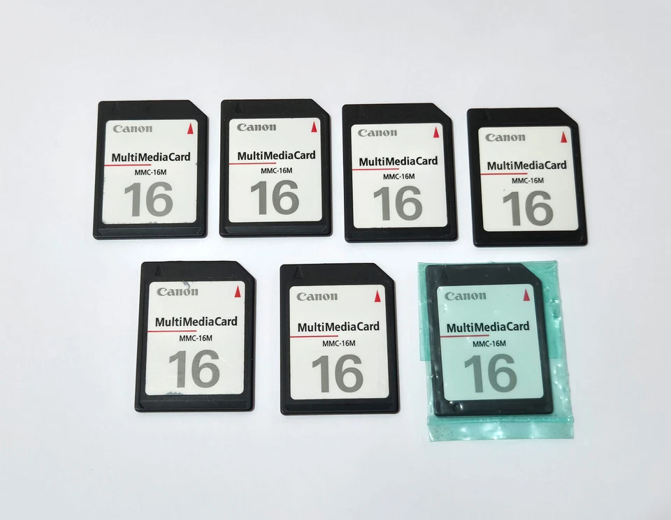 Lot of 7 Canon 16MB MMC memory cards Multimedia Card tested and formatted - Image 1 of 2