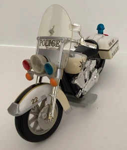 VTG 7X12 inch Police Motorcycle White toy Harley Davidson 1994 Buddy L  chopper - Picture 1 of 10