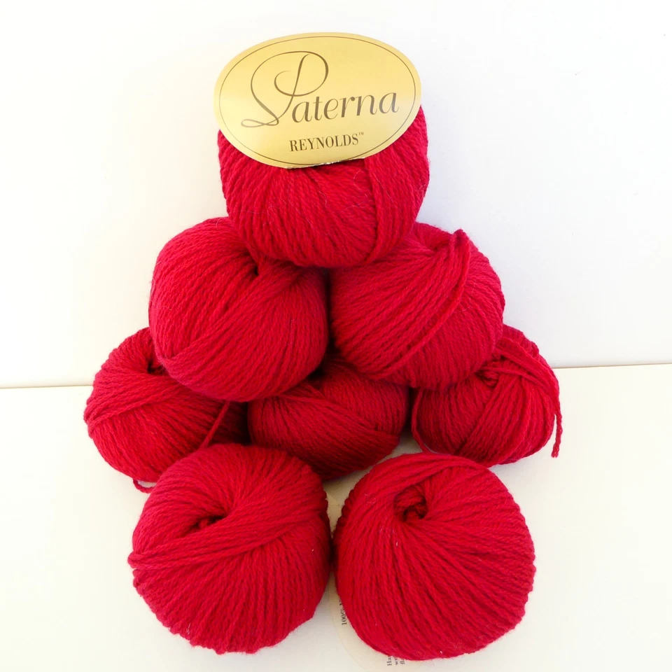 Reynolds Paterna Yarn Virgin Wool 8 Balls 50g 110yds Color 808 Red Vintage - Image 1 of 4