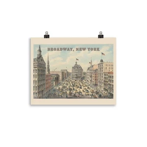 Broadway, New York 1875 Print – Currier & Ives Vintage Cityscape Art - Picture 1 of 5