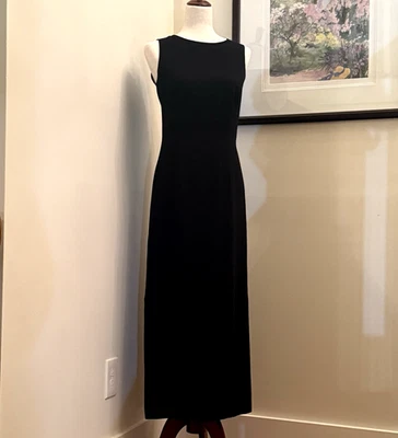 Maxi Vestido Vintage Harold’s Para Mujer Talla 2 Negro - Cápsula Forrada Sin Mangas Años 90 Foto 1 de 4