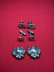 Lot of 2 Sterling Silver 925 Cufflinks – Mexico & Interchangeable Covers - Picture 1 of 11