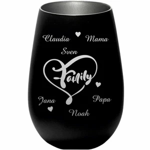 Windlicht - Teelichthalter - Familie - personalisiert Wunschtext & Namen 31 - Picture 1 of 20