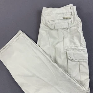 VINTAGE Tommy Hilfiger Jeans Cargo Hose Herren 38x34 (33) Khaki Plissee Y2K 00s - Bild 1 von 23