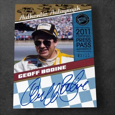 Geoff Bodine PACK PULLED NASCAR signed card 2011 PRESS PASS LEGENDS BLUE #03/25 - Image 1 of 2