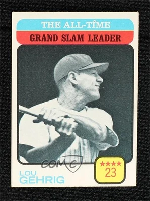 Topps All-Time Leaders 1973 Lou Gehrig #472 Salón de la fama Foto 1 de 3