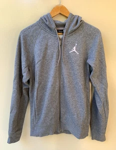 Air Jordan Size S Full Zipper Grey Long Sleeve Hoodie Jumper - Picture 1 of 8