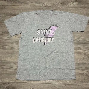 Saint Laurent Lightning Bolt T-Shirt Size M Size - Picture 1 of 7