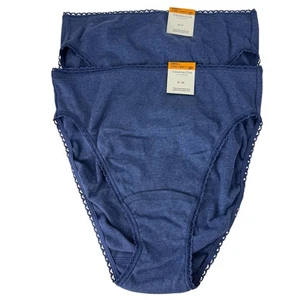 Charter Club Intimates NEW Lot of 2 Small Core Panty High Cut Briefs Cotton Blue - Picture 1 of 5