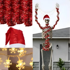 3 Pcs 12 Ft Christmas Skeleton Outfit Skeleton Santa Accessories Extra Large San - Bild 1 von 12
