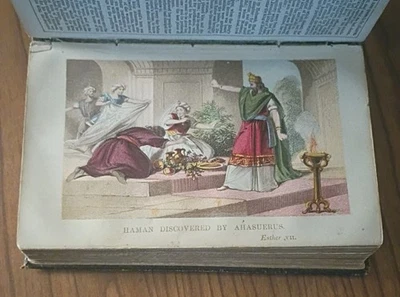 Holy Bible 1800's Illustrated Compact Leather UK Rivington Bible Foto 1 de 4