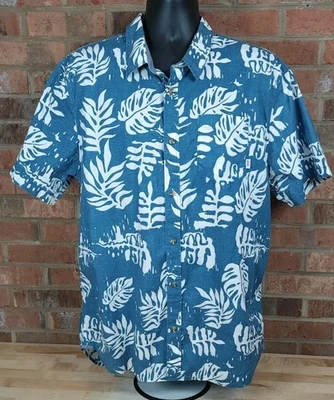 Vans Mens XL Blue Joel Tudor Collection Button Up Floral Hawaiian Shirt AOP - Image 1 of 4
