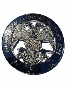 Masonic  Metal Chrome 32nd Degree Auto Car Emblem - Picture 1 of 1