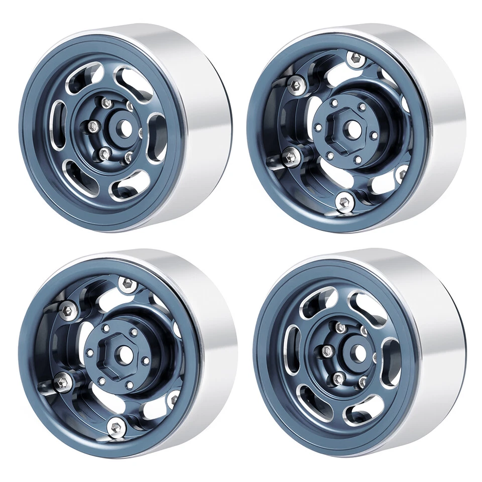 4PCS 1.3" Aluminium Beadlock Wheels for 1/24 SCX24 1/18 TRX4M RC Crawler - Image 1 of 1