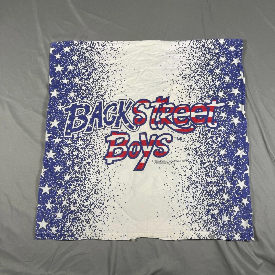 Vintage Backstreet Boys Bedding Set Pillow Case White Blue Star Print Rare - Image 1 of 4
