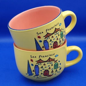 San Francisco Soup Mugs Luke-A-Tuke Trolley Golden Gate California Travel - Picture 1 of 6