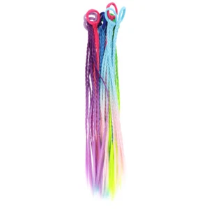 10pcs Long Ponytail Extensions Kids Colored Hair Pieces Girls Hair Extension - Picture 1 of 12