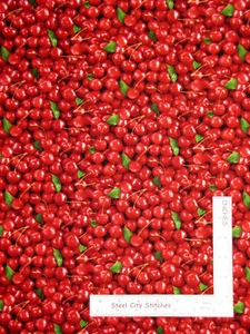 Fruit Cherry Cherries Fabric Food Cotton #577 Elizabeths Studio By The Yard - Picture 1 of 1