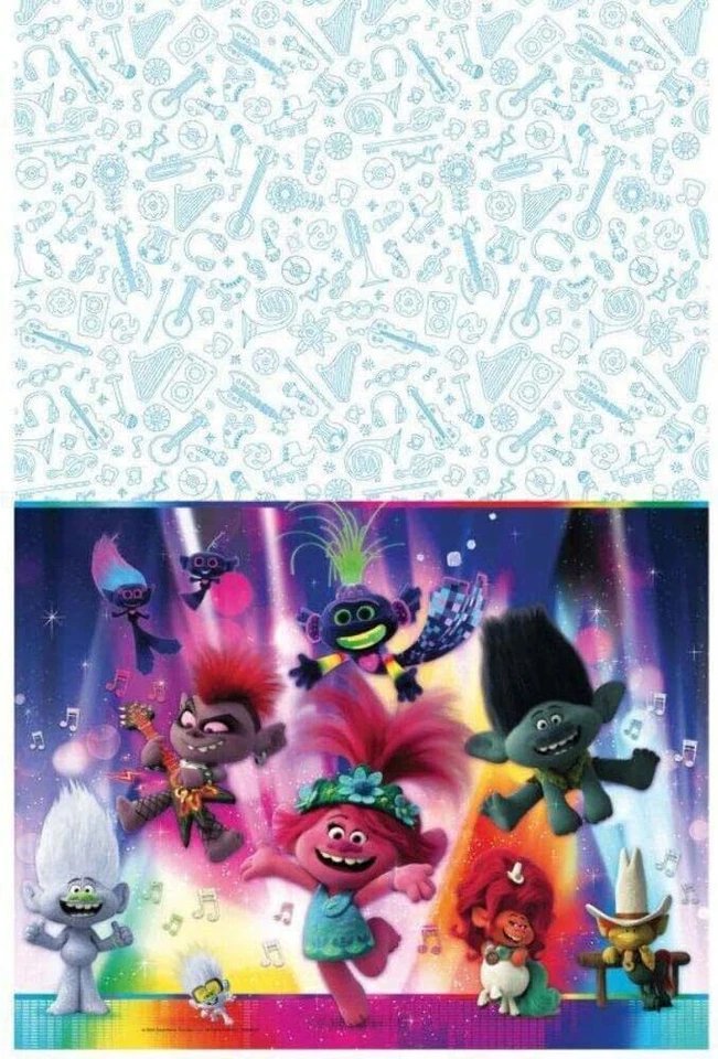 Mantel plástico decoración fiesta cumpleaños dibujos animados película gira mundial trolls Foto 1 de 1