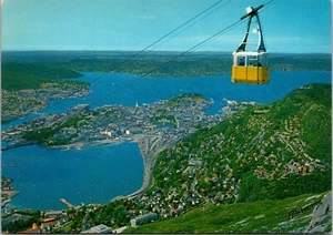 Postal de teleférico aéreo a Ulriken Bergen Noruega - Imagen 1 de 2