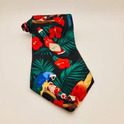 Tabasco 3 Total Novelty NecktiesTropical Parrot Lobster Seafood Print Men's Tie - Image 1 of 4