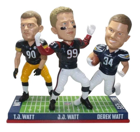 Houston Texans, Steelers, Chargers J.J. T.J. Derek Watt Brothers Bobblehead NFL Cover