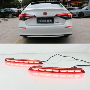 LED Rear Fog Bumper Tail Light Brake/Drive Reflector Lights For Honda Civic 11th - Foto 1 di 8