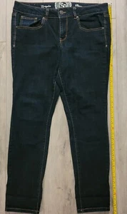 JEANS AJUSTADOS ELÁSTICOS TAN AJUSTADOS TALLA 15 REGULARES PARA MUJER AZUL OSCURO DISEÑADOR  - Imagen 1 de 10