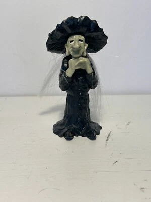 Figura Topper Decoración Pastel Bruja Halloween Wilton Negro 1970 De Colección Foto 1 de 4