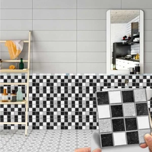 15PCS Self-adhesive Mosaic Tile Stickers Bath Kitchen Home Wall Decal 15*15cm UK - Picture 1 of 13