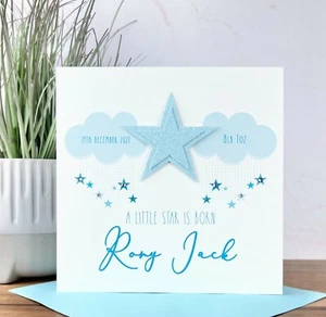 Tarjeta personalizada hecha a mano New Baby Boy - Imagen 1 de 2