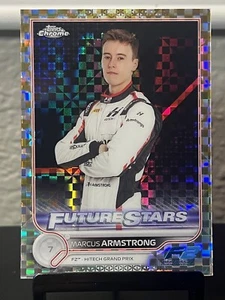 2022 Topps Chrome Formula 1 Gold Checkered Flag Refractor /50 Marcus Armstrong - Picture 1 of 10