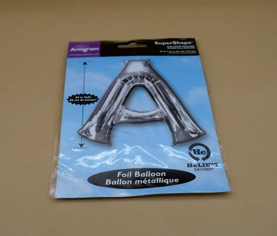 XL 34" Jumbo Letter A Silver Foil Balloon Party Decorations - Image 1 of 2