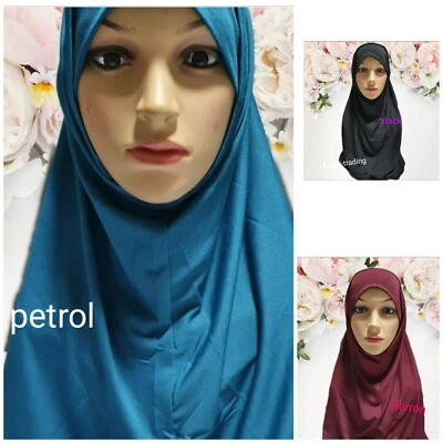 2 Piece Hijab stretch pull on ready Amira Instant Abaya Scarf Headscarf