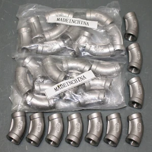 (30) Stainless Steel 45° Elbows 1LTB3, 1/4" FNPT x FNPT Pipe Fittings, 304 SS - Picture 1 of 5