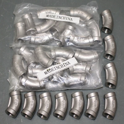 (30) Stainless Steel 45° Elbows 1LTB3, 1/4" FNPT x FNPT Pipe Fittings, 304 SS - Image 1 of 4