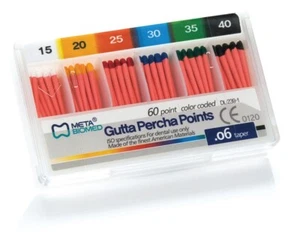 Meta Biomed Endodontic Gutta Percha Points 0.06 Taper All Sizes #15-80 Box/60 - Picture 1 of 1