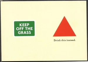 Double Entendre Promo Postcard for BASS BEER: Keep Off the Grass - Drink Bass - Imagen 1 de 2