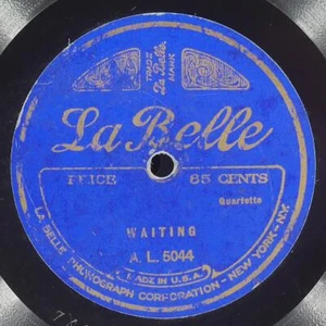 QUARTETTE Waiting LA BELLE PHONOGRAPH CORPORATION A. L. 5044 VG- 78 10" - Picture 1 of 4