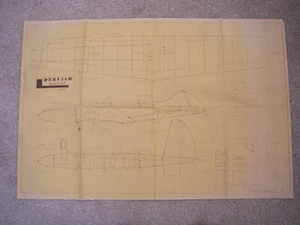 Model Plans of the Dervish a vintage CL stunt model 26" wingspan - Picture 1 of 2
