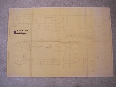 Model Plans of the Dervish a vintage CL stunt model 26" wingspan - Image 1 of 2