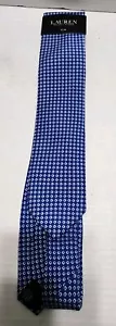 Cravatta da uomo Lauren Ralph Lauren collo sottile blu miscela geometrica seta prezzo al dettaglio $69,50 - Foto 1 di 4