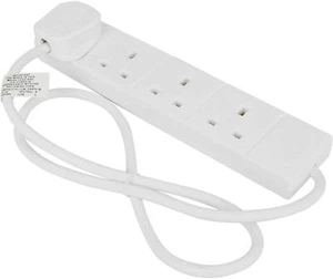 4 Way Gang 2 Meter Extension Lead Cable Socket Cord UK Mains Power Plug Socket - Picture 1 of 2