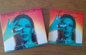 Kylie Minogue Tension Cd  Album Hand  Signed  Art Card 11.5 X 11.5 Cm Mint Cond 