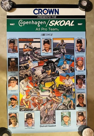1987 DALE EARNHARDT “All Pro Team” SAM BASS POSTERS 32 X 20.5 Cover
